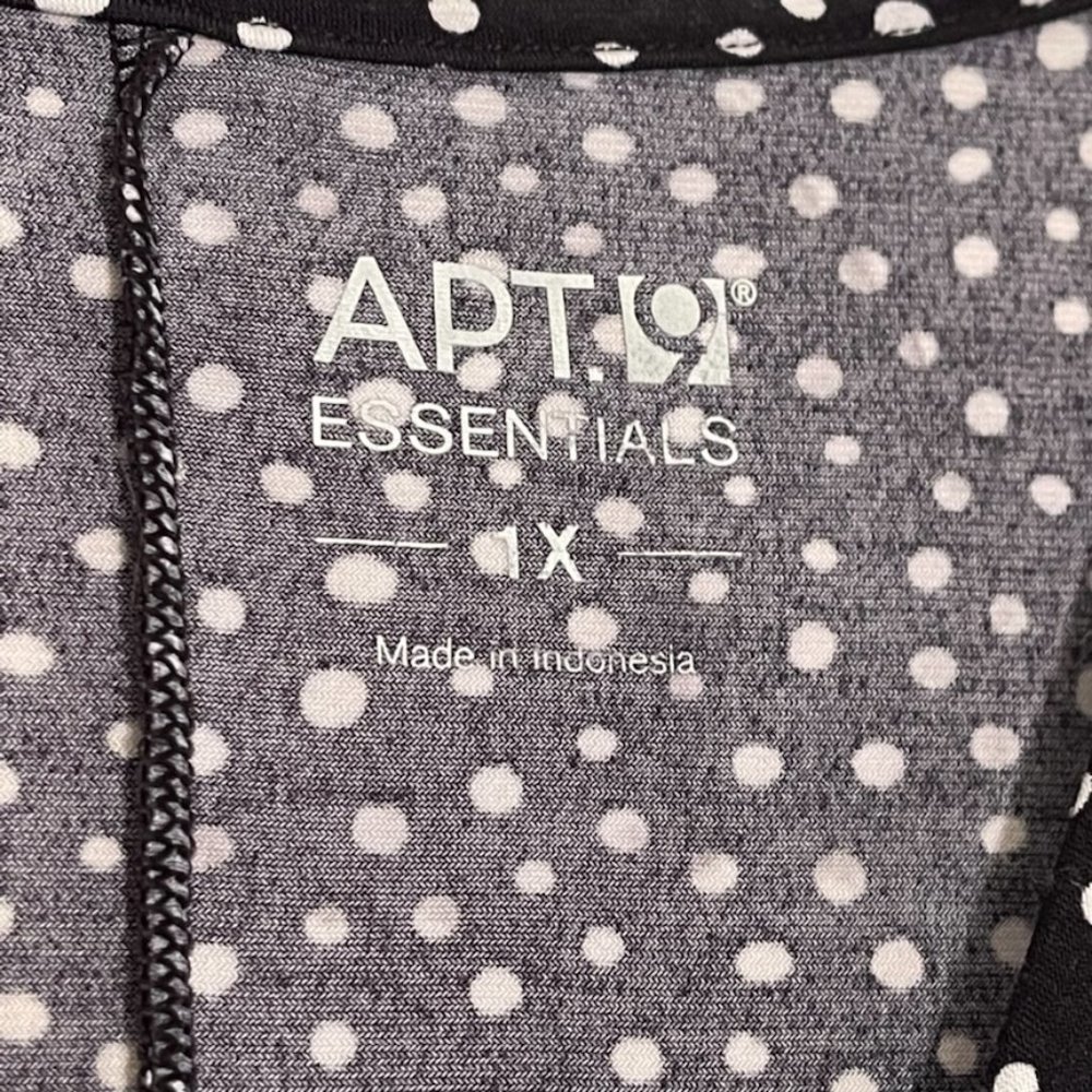 APT 9 Black White Polka Dot Tank Top Knotted V-Neck Sleeveless Plus Size 1X - Picture 5 of 11
